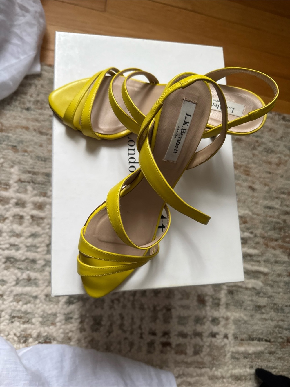 LK Bennett Bright Yellow Strappy Slingback Heels